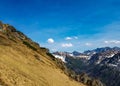 Breathtaking view on Tatra National Park with mountains in sunny spring day with blue sky nearby Zakopane village, Poland Royalty Free Stock Photo