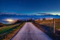 Beautiful landscape of theroad to the Tatra Mountains at night. Poland Royalty Free Stock Photo