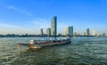 The beautiful landscape of tourist traveling by boat