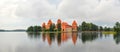 Beautiful landscape of Trakai Island Castle, Trakai Lithuania. Trakai Island Castle panorama, lake and forest. Royalty Free Stock Photo