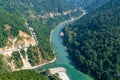 Beautiful landscape of Triveni Sangam confluence of Teesta and Rangit river taken from Lover``s Point, Darjeeling, West Beng