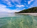 Beautiful landscape on the tropical beach of Boracay island, Philippines. View of nature. The concept of summer vacation Royalty Free Stock Photo