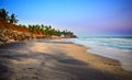 Beautiful landscape of tropical beach on the coast Varkala Royalty Free Stock Photo