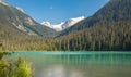 Beautiful landscape with turquoise lake, forest and mountains. Mountain Lake in British Columbia Royalty Free Stock Photo