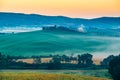 Beautiful landscape of the Tuscany in the early morning Royalty Free Stock Photo