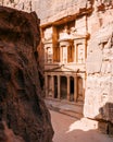 Beautiful landscape view Al Khazneh - the treasury, ancient city of Petra, Jordan