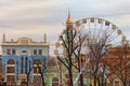 Beautiful landscape view of colorful ancient buildings on Kotraktova square Cotract square