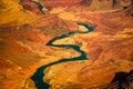 Beautiful landscape view of curved colorado river in Grand canyon Royalty Free Stock Photo