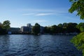 View of the Dahme River from Schlossinsel Island. 12557 Berlin, Germany