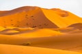 Beautiful landscape view of dunes Erg Chebbi, Sahara Desert, Merzouga, Morocco Royalty Free Stock Photo