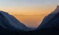 Beautiful landscape view of an epic mountain sunset above the Salt Lake City Utah, United States Royalty Free Stock Photo