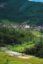 Mountain Landscape View of Farmer Village with Rice Field Royalty Free Stock Photo