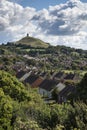 Beautiful landscape view of Glastonbury Tor on Summer day Royalty Free Stock Photo