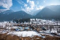 Beautiful landscape view of kashmir valley and village, kashmir