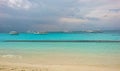 Beautiful landscape view of Maldives clear white sandy beach Island