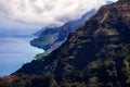 Beautiful landscape view of Na Pali coastline in dramatic style, Kauai Royalty Free Stock Photo