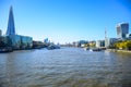 Beautiful landscape view of River Thames and city of London from Tower Bridge, England, UK