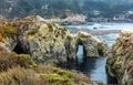 Beautiful landscape, view rocky Pacific Ocean coast at Point Lobos State Reserve in Carmel, California Royalty Free Stock Photo
