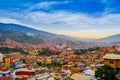 Beautiful landscape view of the rooftops of the buildings in the city of Medellin Antioquia in a gorgeus beautiful