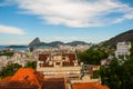 Beautiful landscape with a view of the sea and the Sugarloaf Mountain. Pao de Acucar. Rio de Janeiro, Brazil Royalty Free Stock Photo