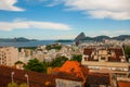 Beautiful landscape with a view of the sea and the Sugarloaf Mountain. Pao de Acucar. Rio de Janeiro, Brazil