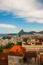 Beautiful landscape with a view of the sea and the Sugarloaf Mountain. Pao de Acucar. Rio de Janeiro, Brazil