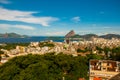 Beautiful landscape with a view of the sea and the Sugarloaf Mountain. Pao de Acucar. Rio de Janeiro, Brazil Royalty Free Stock Photo