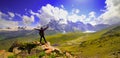 Beautiful landscape view of Sonamarg in Thajiwas park in Jammu and Kashmir Royalty Free Stock Photo