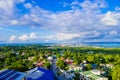 Beautiful landscape view of the town of San Andres Island Colombia and Caribbean Sea South America