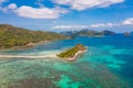 Beautiful landscape view of a tropical Snake island with azure sea, El Nido, Palawan, Philippines. Royalty Free Stock Photo