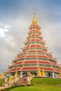 Beautiful landscape view of Wat Huay Pla Kang, a Chinese styled Mahayana Buddhist temple in the northern outskirts of Chiang Rai