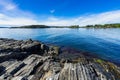 Beautiful landscape viewed from Hovedoya island in Oslo fjord, Norway Royalty Free Stock Photo