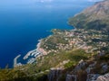 Beautiful landscape with views of the sea, cliffs, the port and the small town of Maratea Basilicata, Potenza, Italy