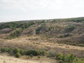 Beautiful landscape with views of the hills in the steppe autumn