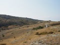 Beautiful landscape with views of the hills in the steppe autumn