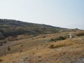 Beautiful landscape with views of the hills in the steppe autumn