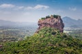 Beautiful landscape with views of the Sigiriya Rock or Lion Rock from the neighboring mountain Pidurangala, Dambula, Sri Lanka Royalty Free Stock Photo