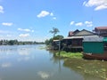 Beautiful landscape of village lifestyle at waterfront Thailand