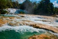 Landscape with waterfall Agua Azul, Chiapas, Palenque, Mexico Royalty Free Stock Photo