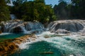 Landscape with waterfall Agua Azul, Chiapas, Palenque, Mexico Royalty Free Stock Photo