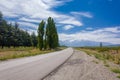 Beautiful landscape of winding road with andes mountain in the background in Uco Valley, Mendoza, Argentina Royalty Free Stock Photo