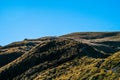 Beautiful landscape of a yellow grassland with blue sky on the high mountain at susnet I