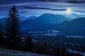 Beautiful landscape of zakopane valley at night Royalty Free Stock Photo