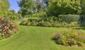 Beautiful landscaped garden in summer