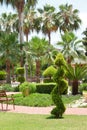 Beautiful landscaped resort park in Turkey. Tropical look. Summer background