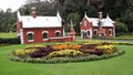 Beautiful landscaping with flowers and shelter