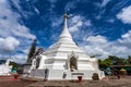 Beautiful Of Lanna Temple Wat Phra That Doi Kong Mu With Blue Sk