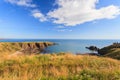 Beautiful lanscape of hill and rock at Dunnottar castle Royalty Free Stock Photo