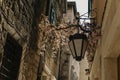 Beautiful lantern with decor on the street of the old town of Split, Croatia Royalty Free Stock Photo