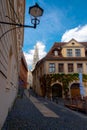 Beautiful lantern on old street Goerlitz, Saxony, Germany